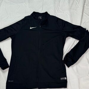 Nike Black and White Dri-Fit Authentic Soccer Performance Jacket